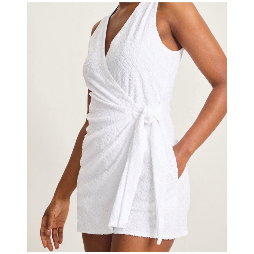 NWT Tommy Bahama Textured Terry Beach Romper in White Sz Small Fits Like Sz 6-8 - Picture 4 of 15